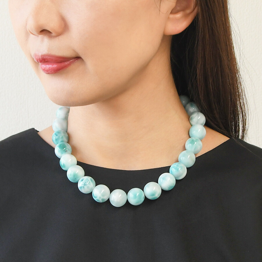 楽天市場】特大 16mm ラリマー ネックレス ボリューム満点！ 美しい