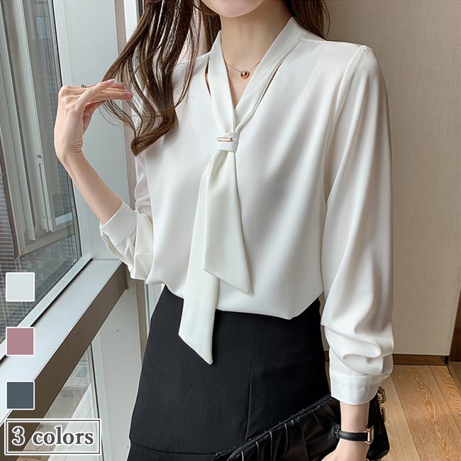 楽天市場】シフォンブラウス レディース シフォンシャツ 長袖 オフィス