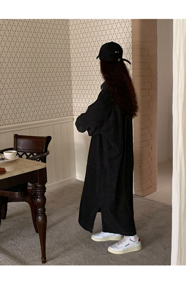 楽天市場】長袖ワンピース オーバーサイズ コーデュロイ レディース