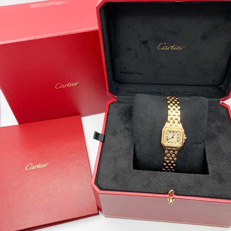 楽天市場】【OH済】カルティエ パンテール SM K18YG ロゴ立体文字盤