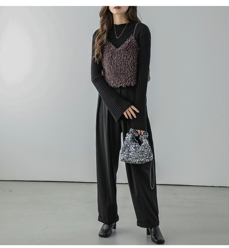 楽天市場】【半額クーポン対象】フェイク ファー キャミトップス