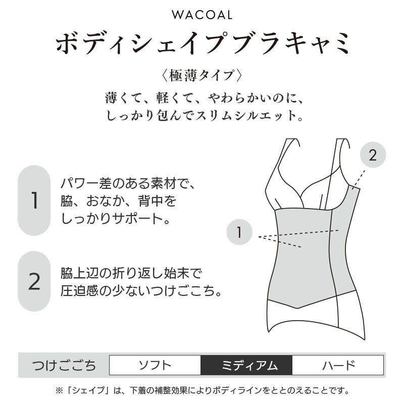 楽天市場】25%OFF ワコール ボディシェイプブラキャミ ボディスーツ 極