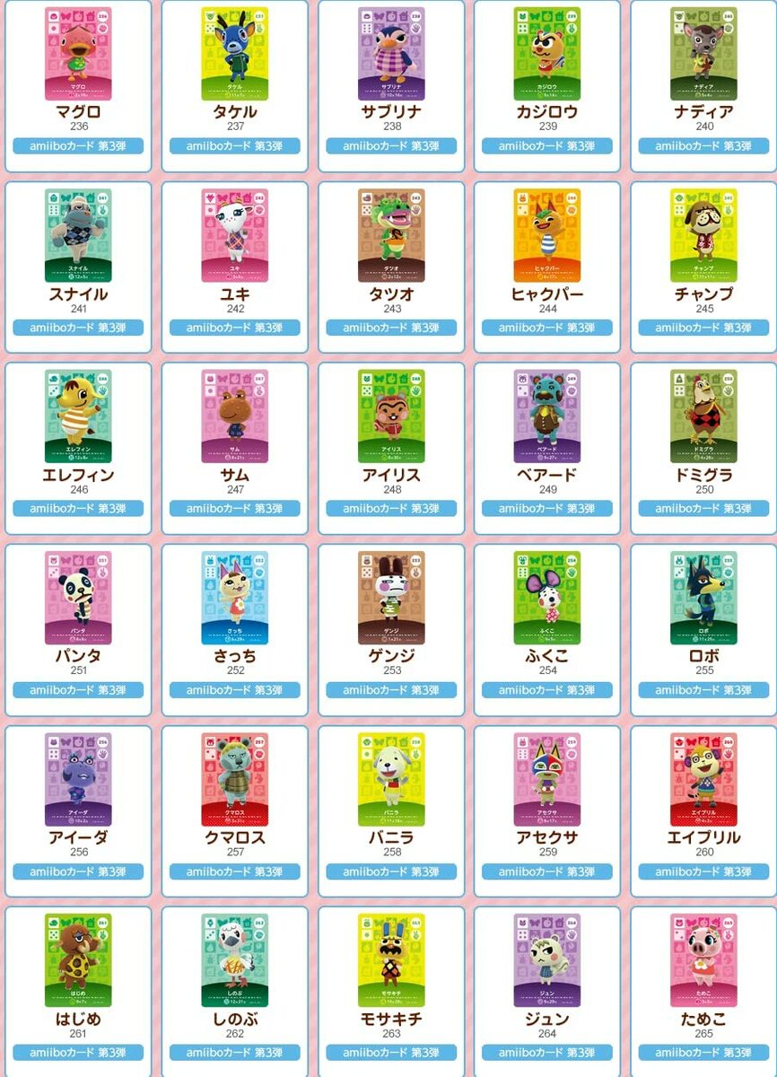 楽天市場】どうぶつの森amiiboカード 第3弾 (5パックセット)+amiibo