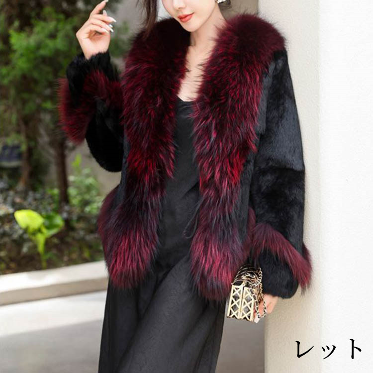 楽天市場】ジャケット ラビット ラクーン リアルファー コート