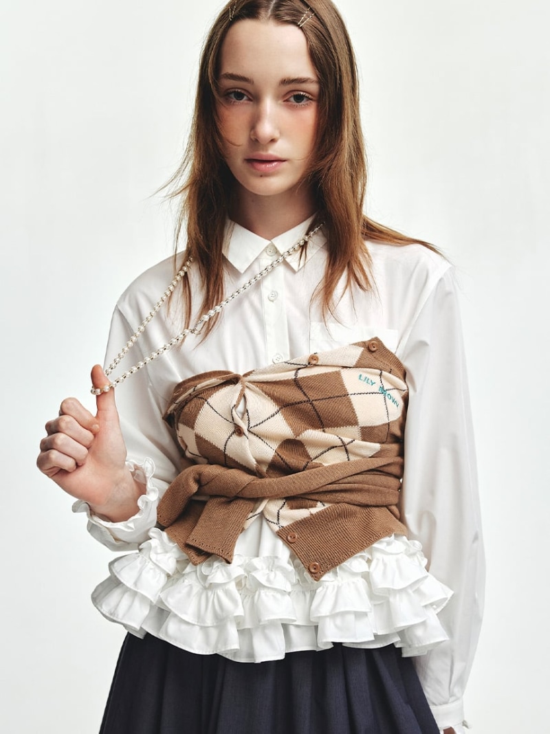 楽天市場】【SALE／30%OFF】ホイップフリルヘムブラウス LILY BROWN