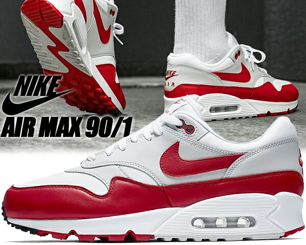 楽天市場】NIKE AIR MAX 90/1 white/university red 【ナイキ エア