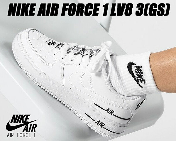 楽天市場】NIKE AIR FORCE 1 LV8 3 (GS) white/wht-black cj4092-100