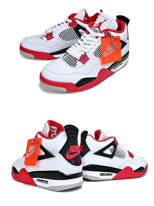 楽天市場】NIKE AIR JORDAN 4 RETRO FIRE RED white/fire red-black