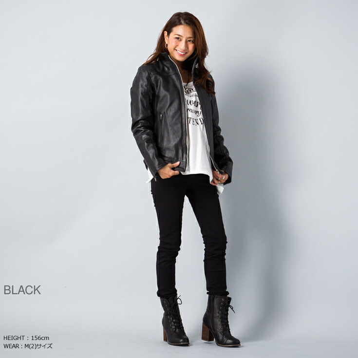 楽天市場】Horn Works 本革 ハイネックシングルライダースジャケット