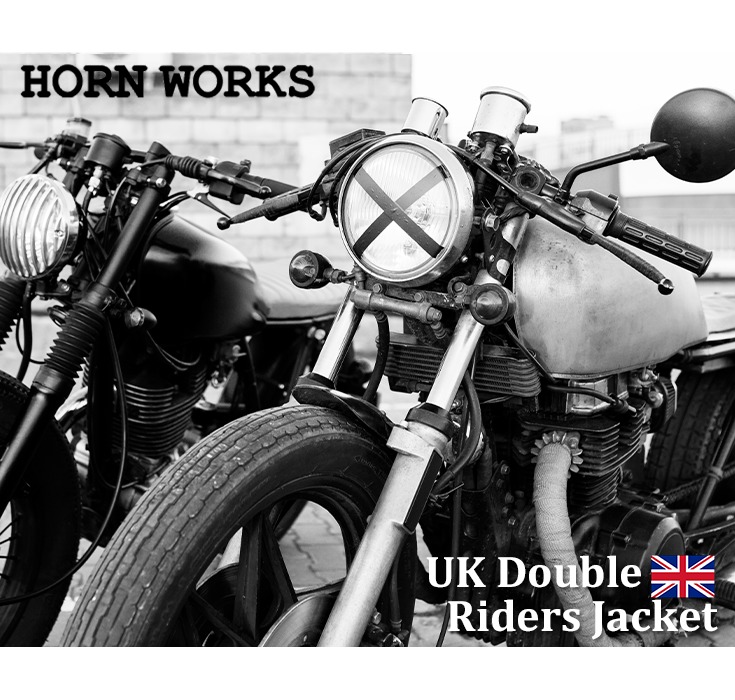 楽天市場】Horn Works 本革 UKタイプ ダブルライダースジャケット