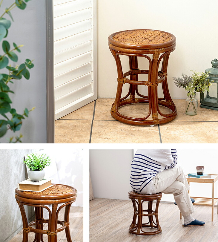 楽天市場】スツール ラタン 籐 チェア 椅子 円座 丸座面 丸形 丸椅子