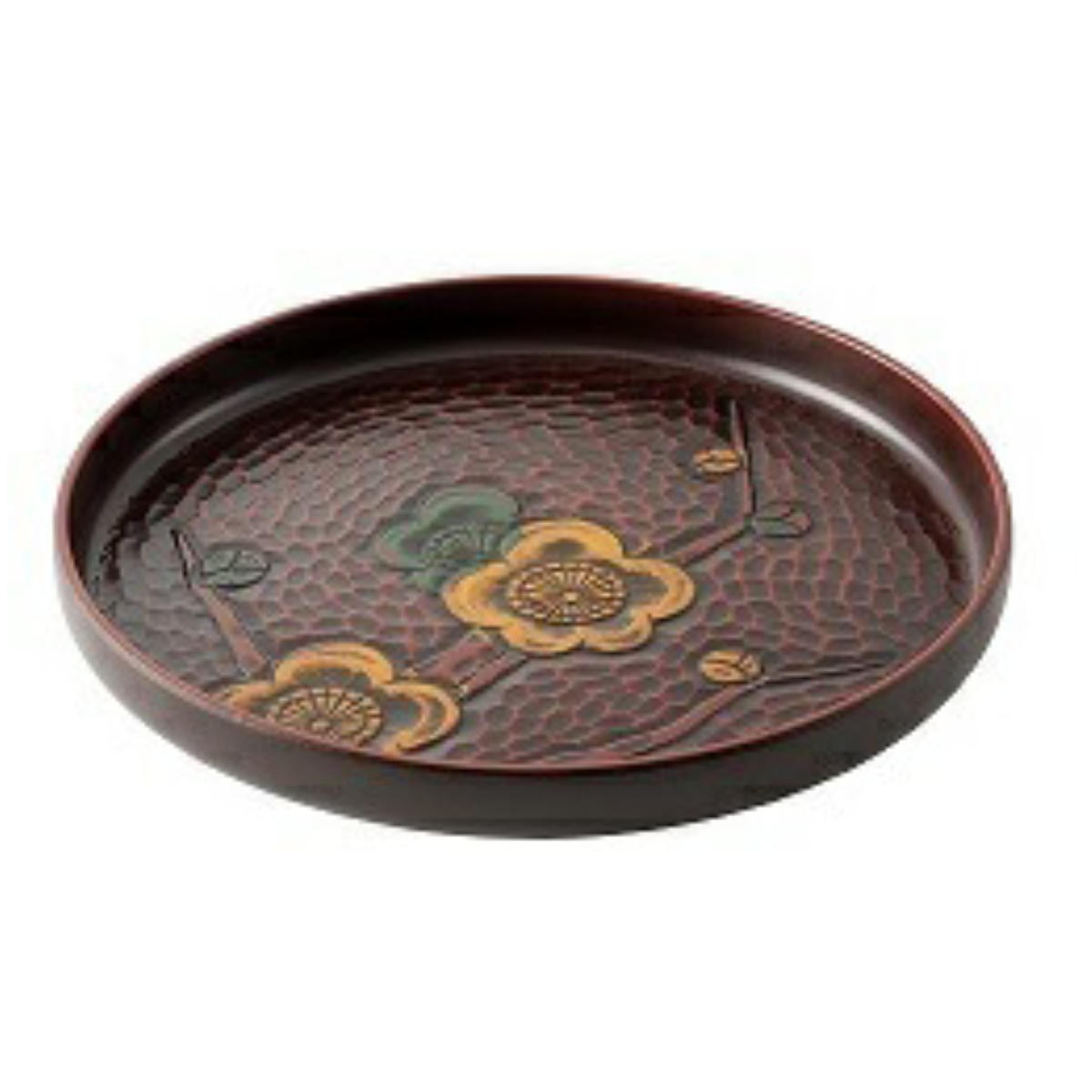 楽天市場】お盆 丸盆 24cm 鎌倉 彫り （ 梅 柿 盆 トレー トレイ