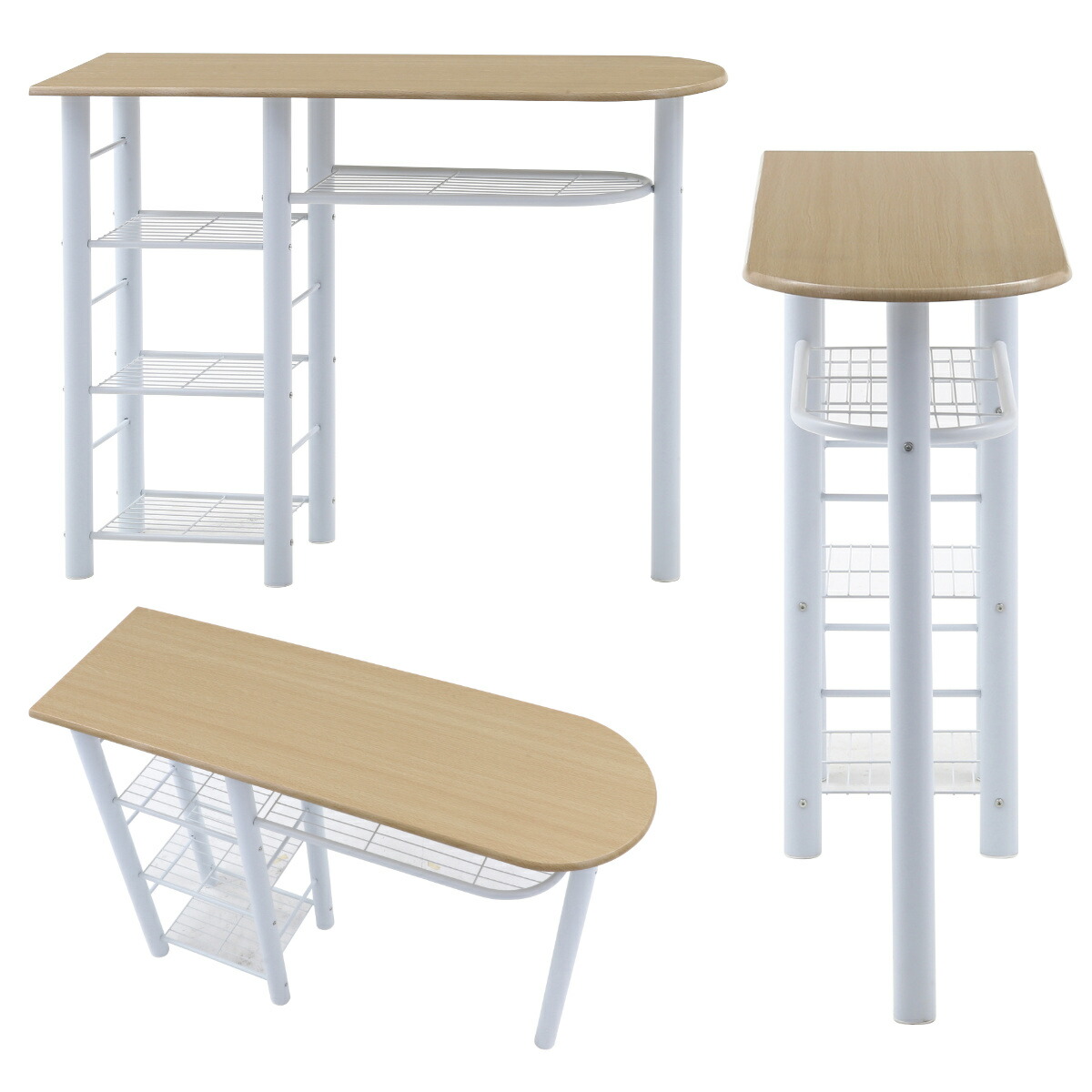 楽天市場】カウンターテーブル 3点セット 棚付 テーブル×1 チェア×2