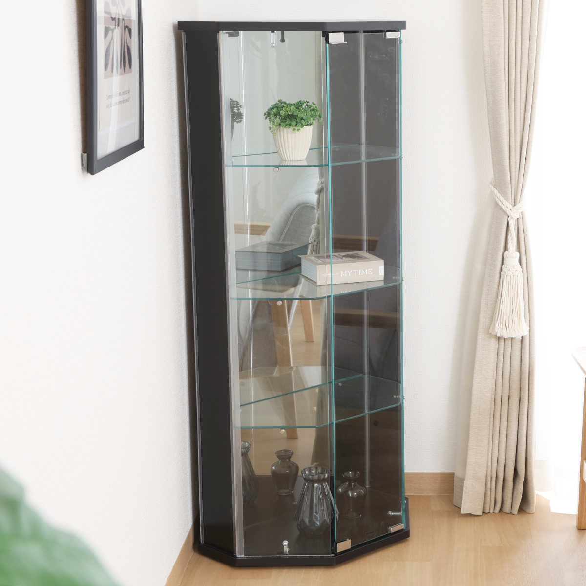 楽天市場】ガラスコレクションケース コーナータイプ 幅52cm 4段
