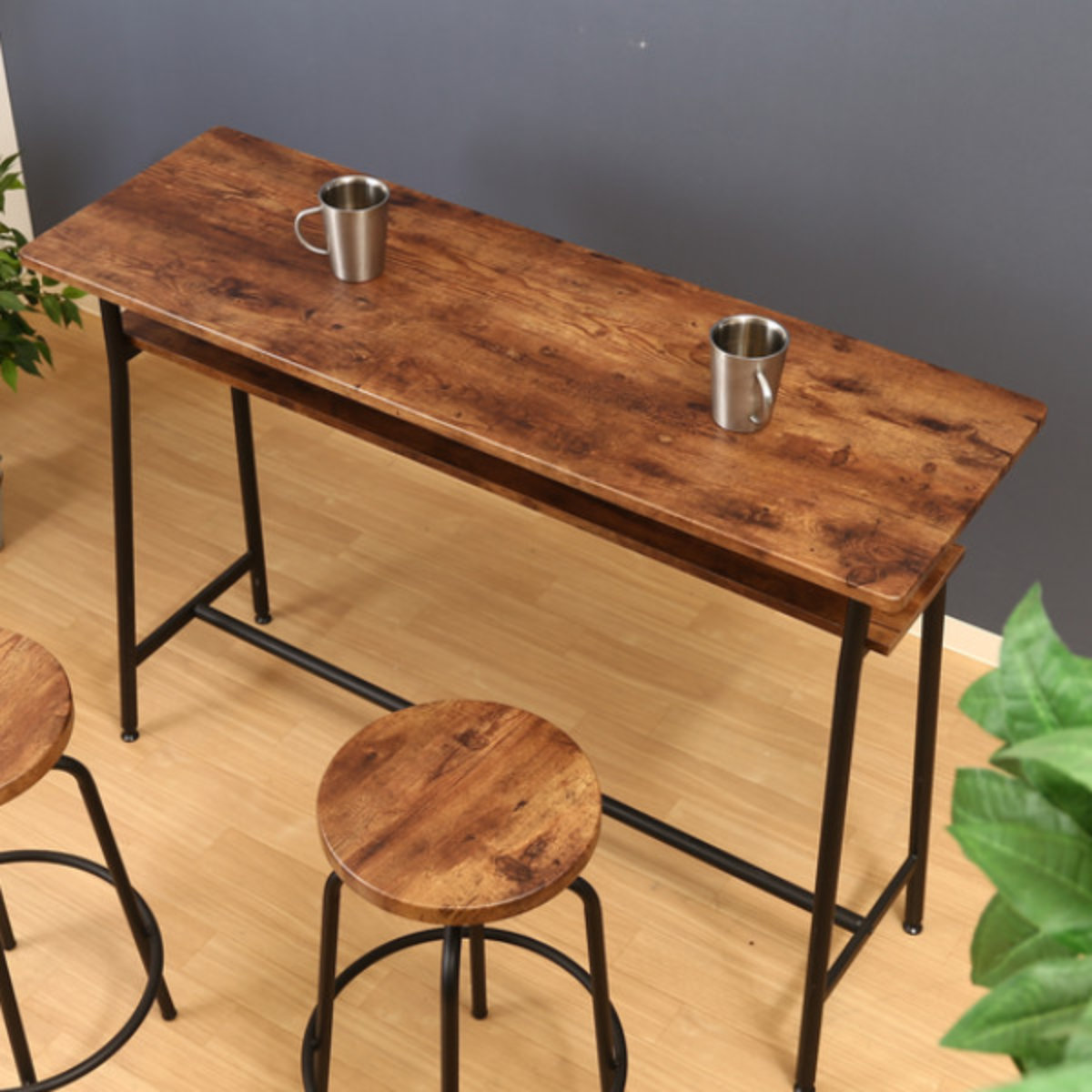 楽天市場】カウンターテーブル 幅120cm キッチンテーブル スチール脚