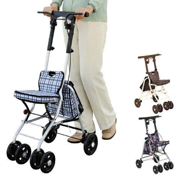 楽天市場】シルバーカー コンパクトタイプ シプール 座面付き