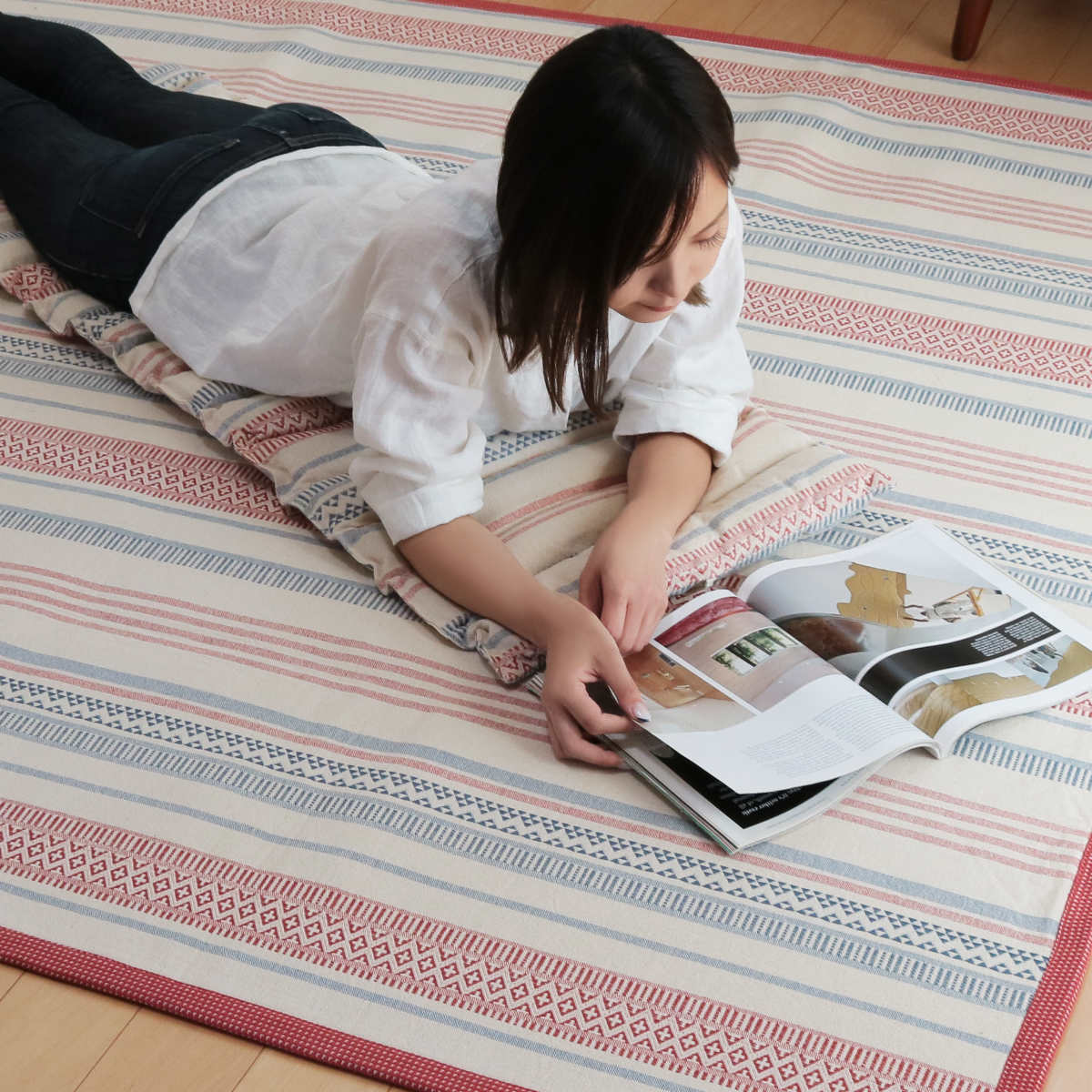 楽天市場】クッション TERRA テラ インド綿 ロングクッション 120×43cm