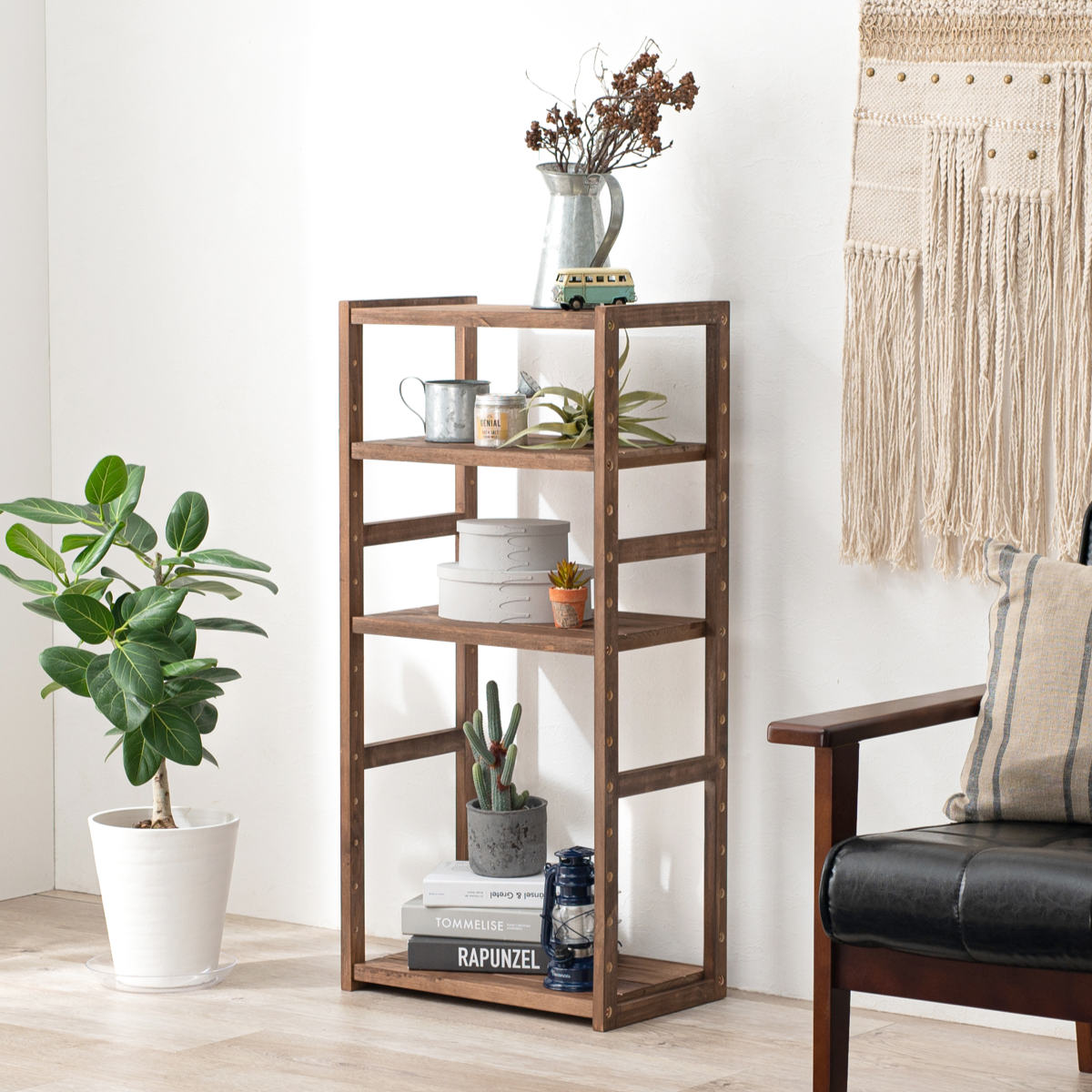 楽天市場】オープンラック 4段 木製 ディスプレイラック ウッド