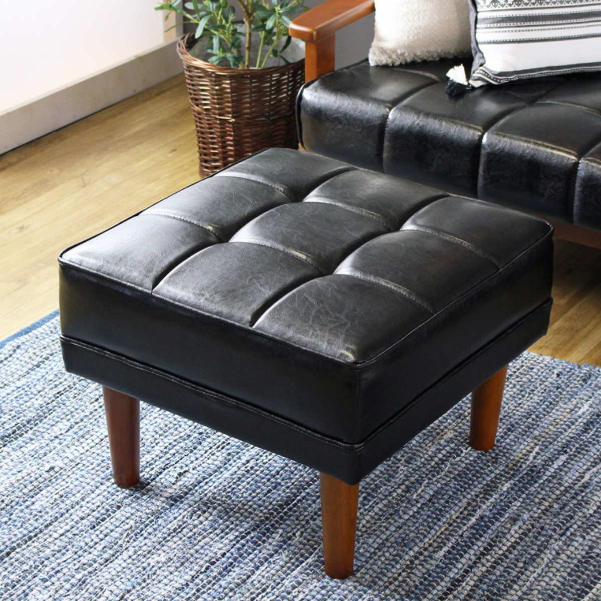 楽天市場】オットマン 高さ40cm レザー調 木製 （ 送料無料 チェア