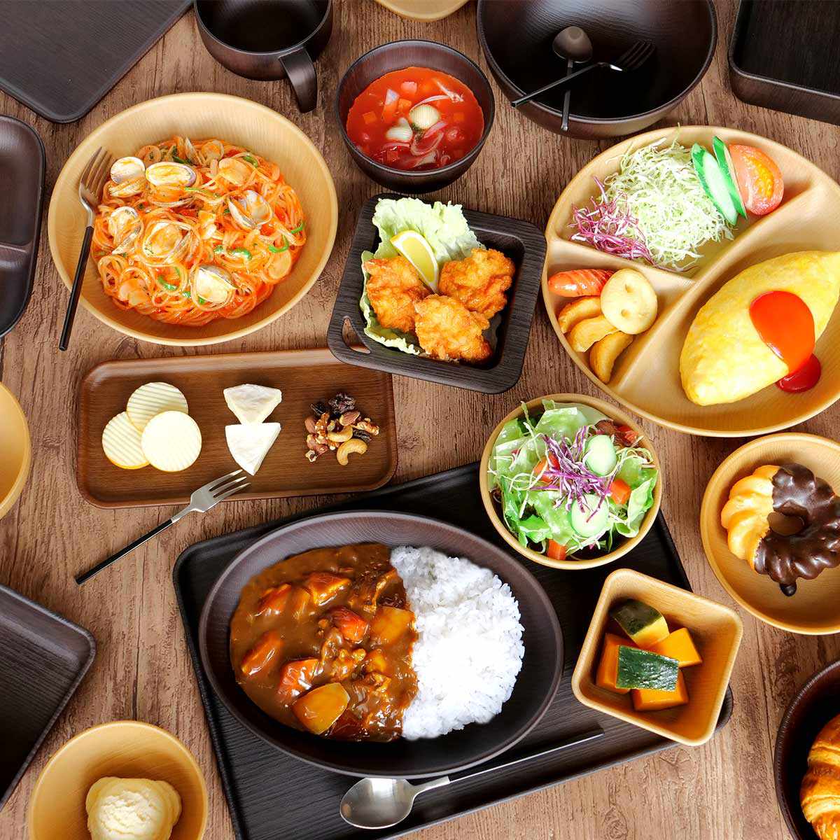 楽天市場】トレー 24cm 正角 Nhhome 木目調 プラスチック （ トレイ