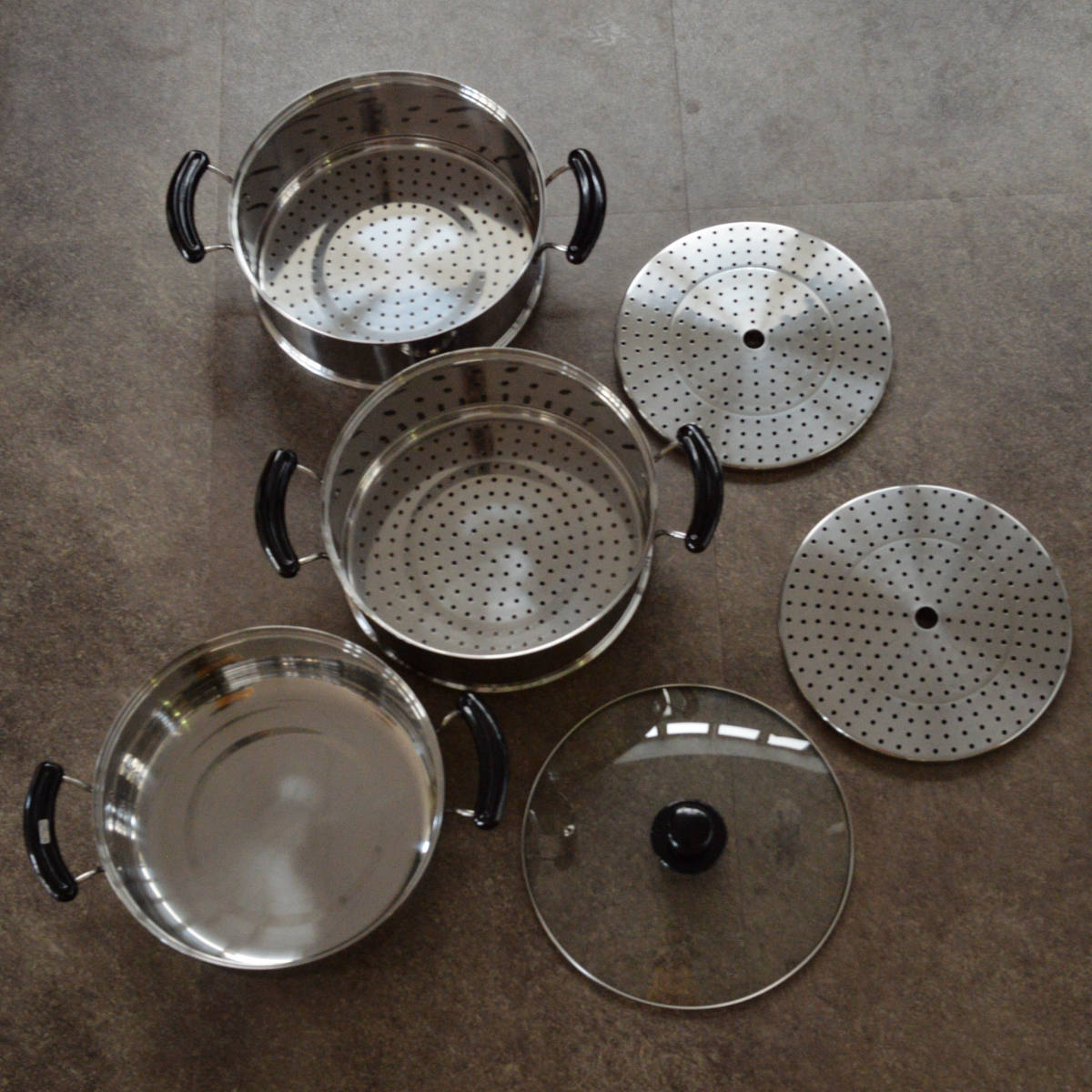 楽天市場】3段蒸し器 30cm IH対応 だんらん ガラス蓋付き 3升用