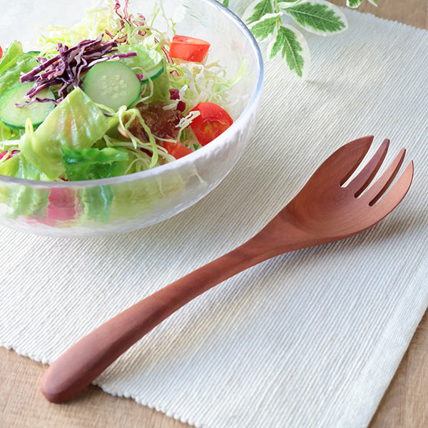 楽天市場】サーバーフォーク WOODN 23cm 取り分けスプーン フォーク