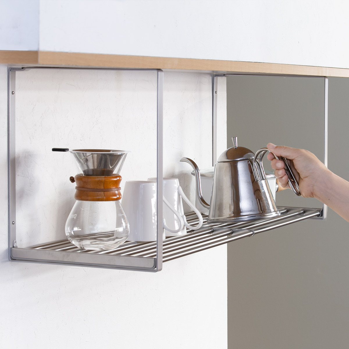 楽天市場】吊戸棚収納 パイプ棚A 1段 幅90cm 水切棚シリーズ ネジ止め