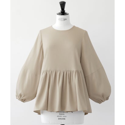 楽天市場】フロリア Flolia ランタンスリーブペプラムブラウス