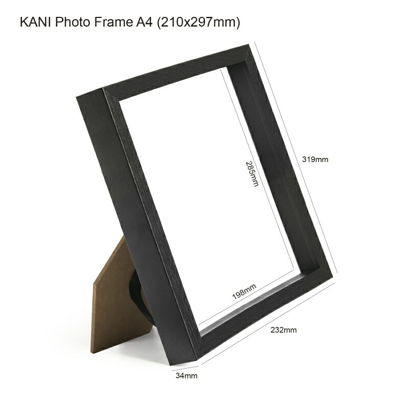 楽天市場】KANI フォトフレーム A4 黒枠 低反射アクリル板仕様 / 額縁