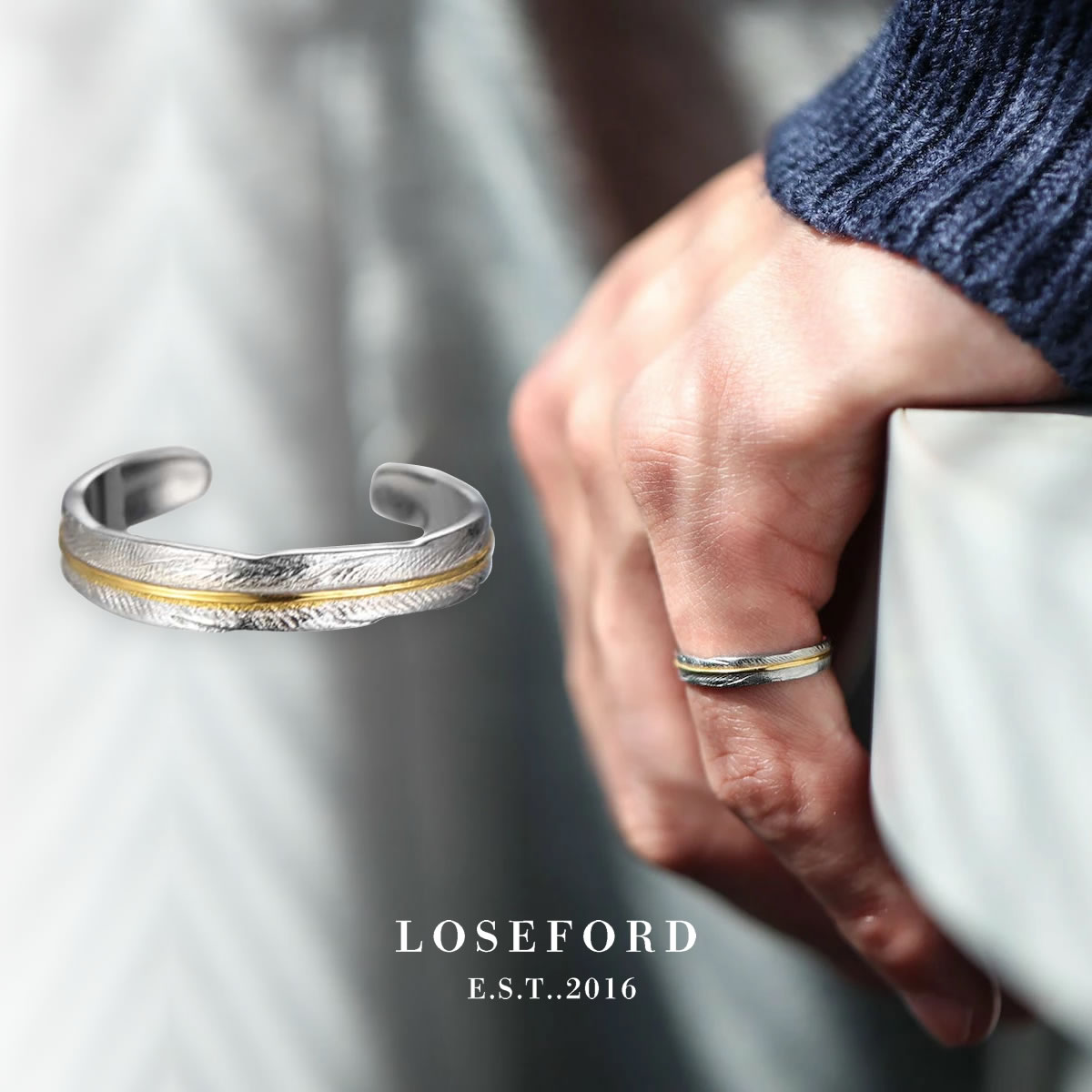 楽天市場】【LOSE FORD 公式】 316L フェザーリング フェザー 羽