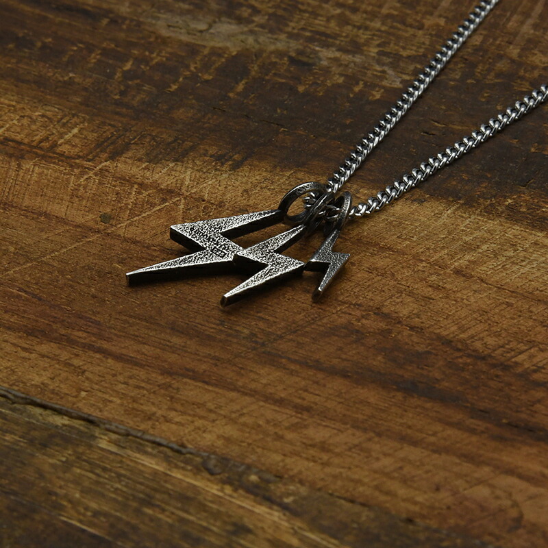 楽天市場】日本製 HOOKZ 雷イナズマ 3連ネックレス 燻しシルバー925