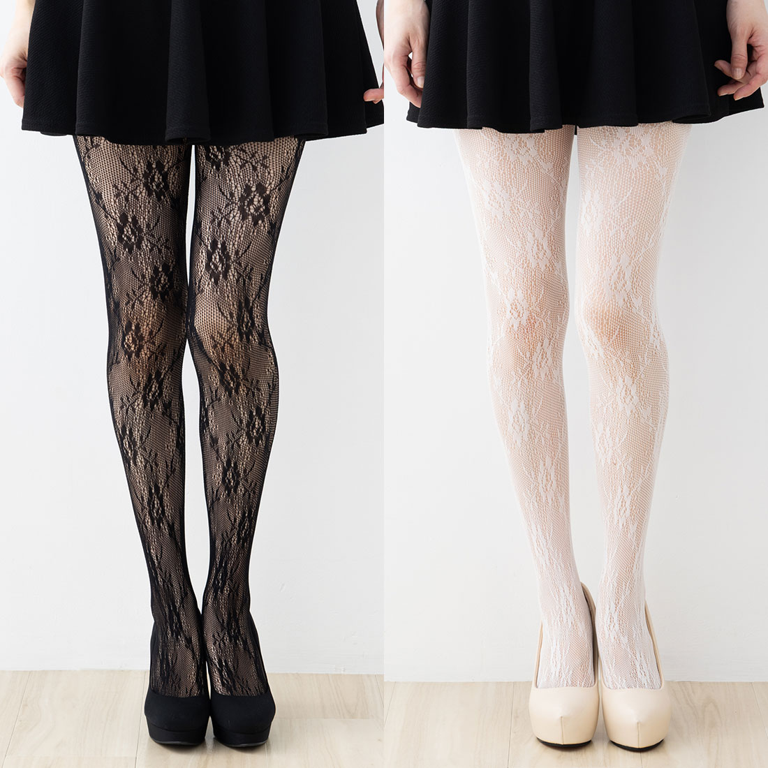 楽天市場】レースタイツ 白・黒 M-Lサイズ レディース ラッセル 網