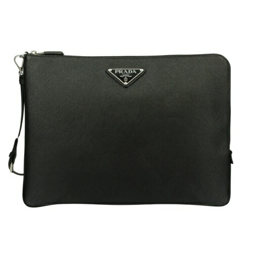 楽天市場】プラダ ポーチ クラッチバッグ メンズ ブラック PRADA
