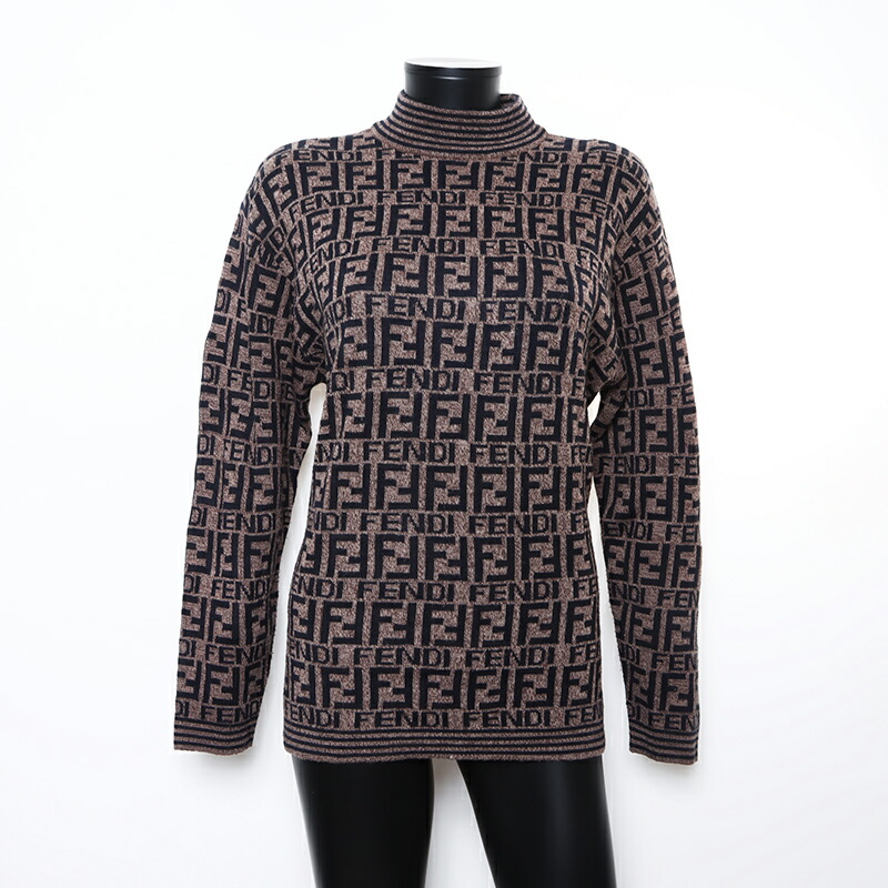 楽天市場】フェンディ FENDI ズッカ柄 セーター モックネック ニット