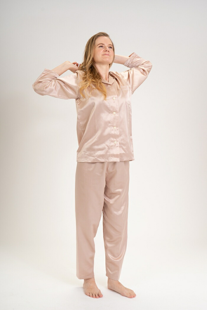 楽天市場】パジャマ シルクサテン シルクパジャマ ルームウェア