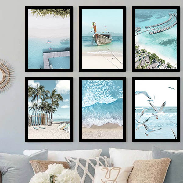 楽天市場】単品 33×43cm アートパネル 枠付きフレーム絵画 ヤシの木