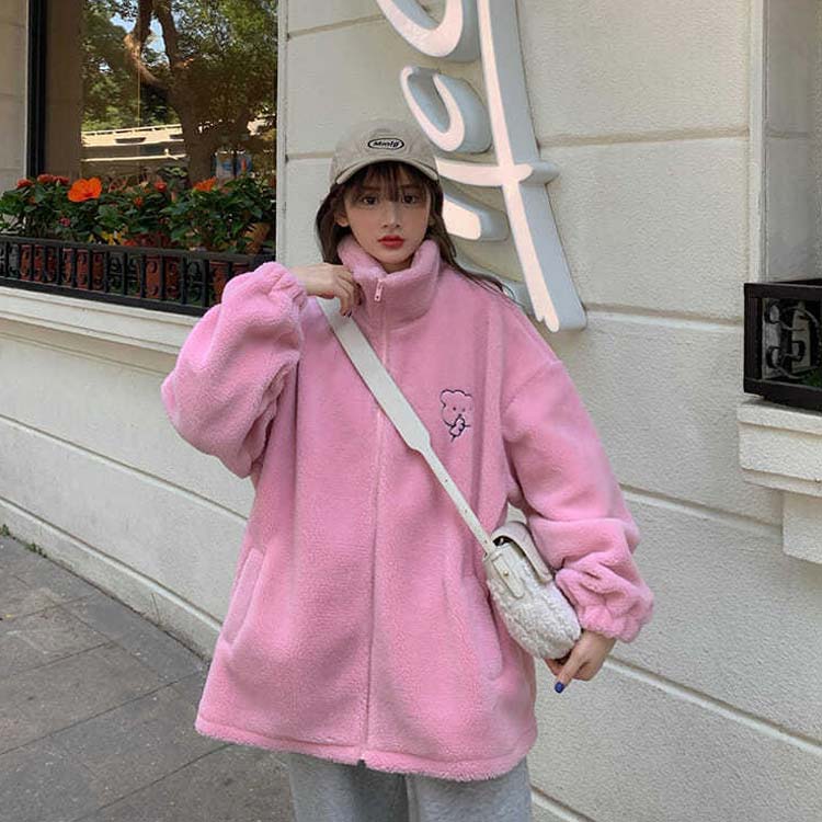 楽天市場】 スタンドカラー ボアジャケット ボアコート レディース