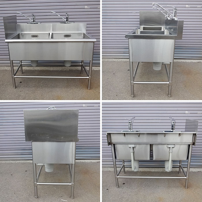 楽天市場】2槽シンク 幅1200×奥行600×高さ800mm(別途 左・後側バック