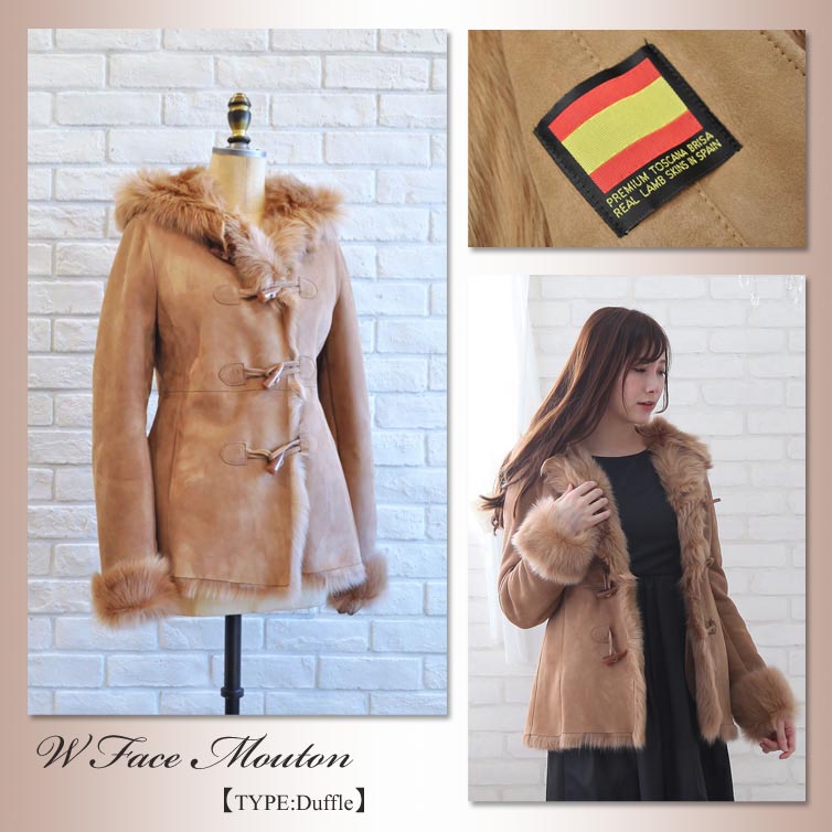 楽天市場】【送料無料】 ムートン コート レディース ダッフルコート