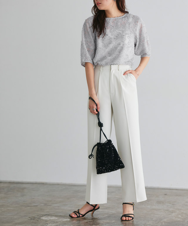 楽天市場】フリンジフラワージャカードトップス ☆ ジャカード