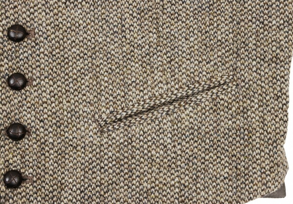 楽天市場】【中古】 パパスPapas ハリスツイードベスト ベージュ茶L