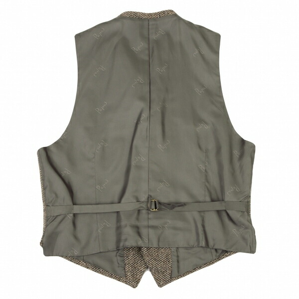 楽天市場】【中古】 パパスPapas ハリスツイードベスト ベージュ茶L