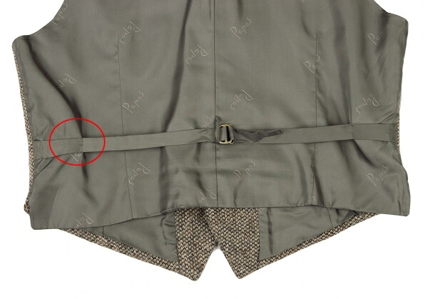 楽天市場】【中古】 パパスPapas ハリスツイードベスト ベージュ茶L