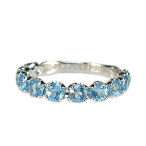 楽天市場】ハーフエタニティリング ブルートパーズ 3mm 指輪 10k K10