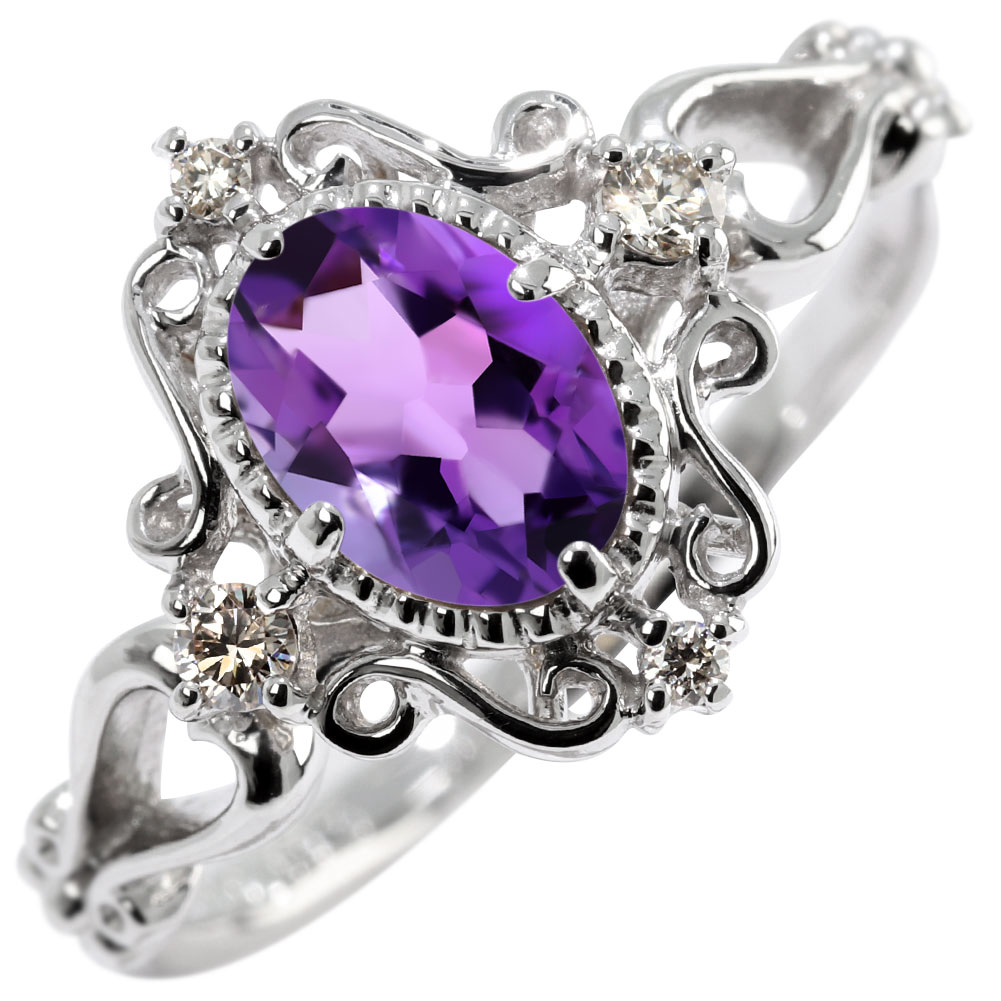 楽天市場】アメジスト 指輪 ゴールド レディース リング 18金 2月