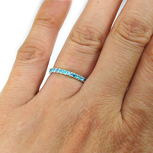 楽天市場】パライバトルマリンリング ハーフエタニティ K18 パライバ