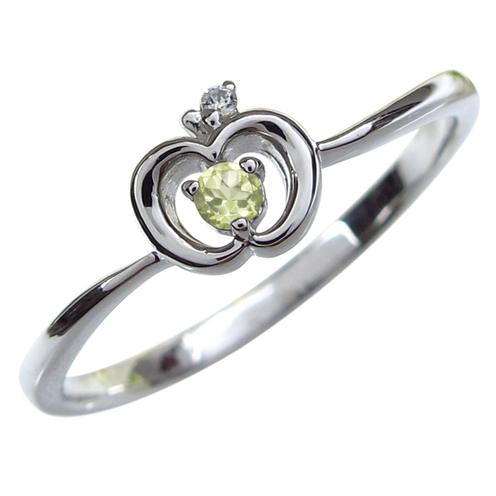 楽天市場】K18 指輪 りんご ペリドットリング 一粒 林檎 : PLEJOUR