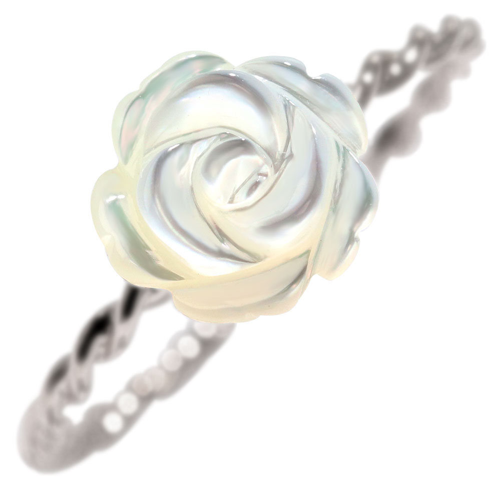 楽天市場】白蝶貝 シンプル リング 18金 薔薇 指輪 レディースリング