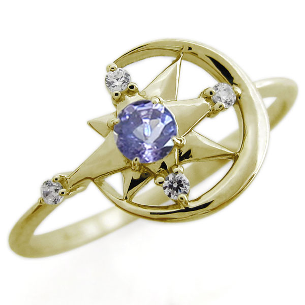 楽天市場】指輪 リング 星 月 モチーフ レディース 10金 K10 ムーン