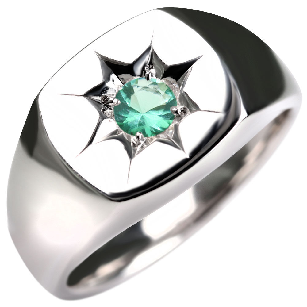 楽天市場】エメラルド リング 18金 メンズ 5月誕生石 指輪 ゴールド